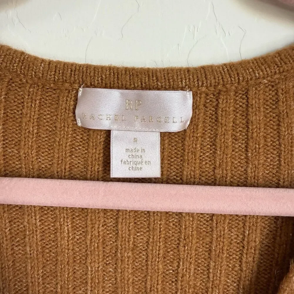 Rachel Parcell Wool Blend Balloon Sleeve Sweater Dress Size S Fall Pumpkin Spice - Picture 6 of 15